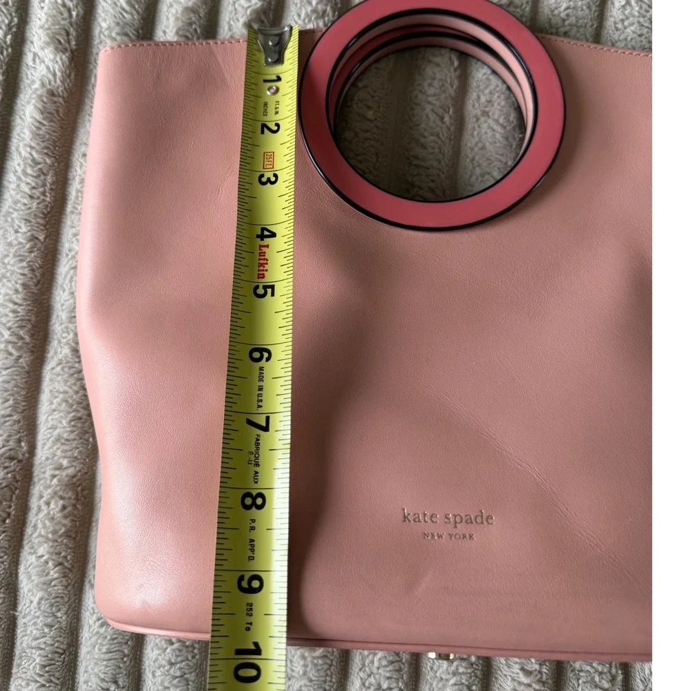 Kate Spade New York Betty Medium Tote Pink Italian Leather Resin Ring Handles